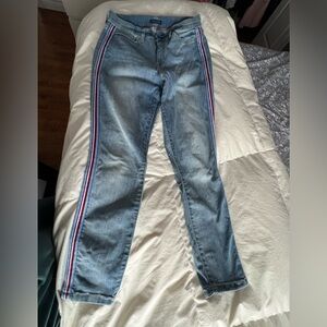 Tommy Hilfiger Blue Jeans with Red and White Stripes